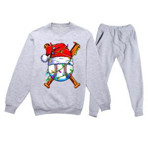 Santa Sports Design For Christmas Baseball Player Premium Crewneck Sweatsuit Set