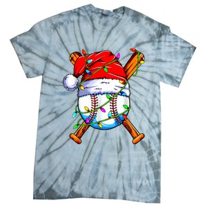 Santa Sports Design For Christmas Baseball Player Tie-Dye T-Shirt