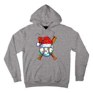 Santa Sports Design For Christmas Baseball Player Tall Hoodie