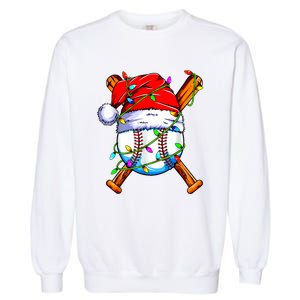 Santa Sports Design For Christmas Baseball Player Garment-Dyed Sweatshirt