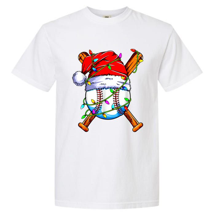 Santa Sports Design For Christmas Baseball Player Garment-Dyed Heavyweight T-Shirt