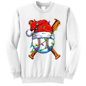 Santa Sports Design For Christmas Baseball Player Sweatshirt