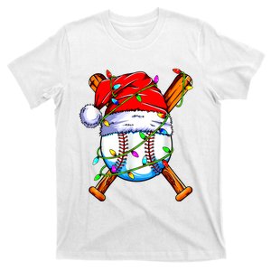 Santa Sports Design For Christmas Baseball Player T-Shirt