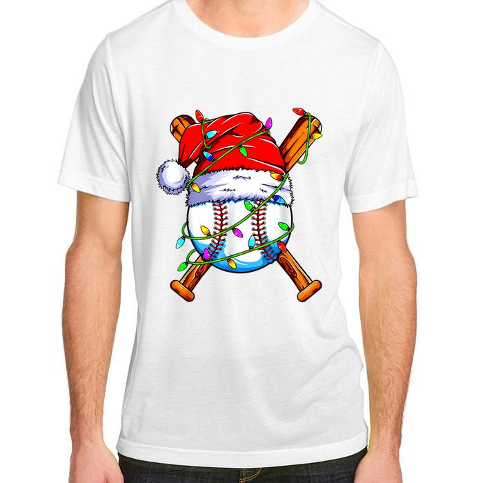 Santa Sports Design For Christmas Baseball Player Adult ChromaSoft Performance T-Shirt