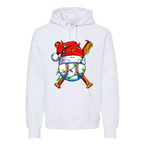 Santa Sports Design For Christmas Baseball Player Premium Hoodie