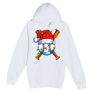 Santa Sports Design For Christmas Baseball Player Premium Pullover Hoodie