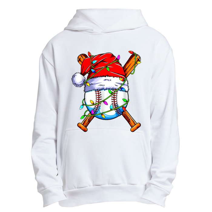 Santa Sports Design For Christmas Baseball Player Urban Pullover Hoodie