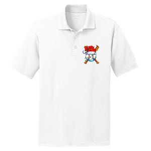 Santa Sports Design For Christmas Baseball Player PosiCharge RacerMesh Polo