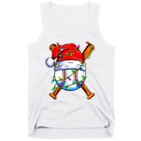 Santa Sports Design For Christmas Baseball Player Tank Top