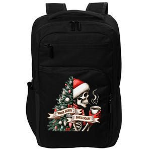 Santa Skeleton Drink Cofee Christmas Tree Impact Tech Backpack