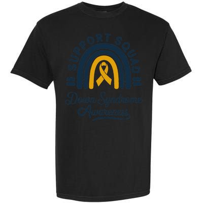 Support Squad Down Syndrome Awareness Yellow Ribbon Gift Garment-Dyed Heavyweight T-Shirt
