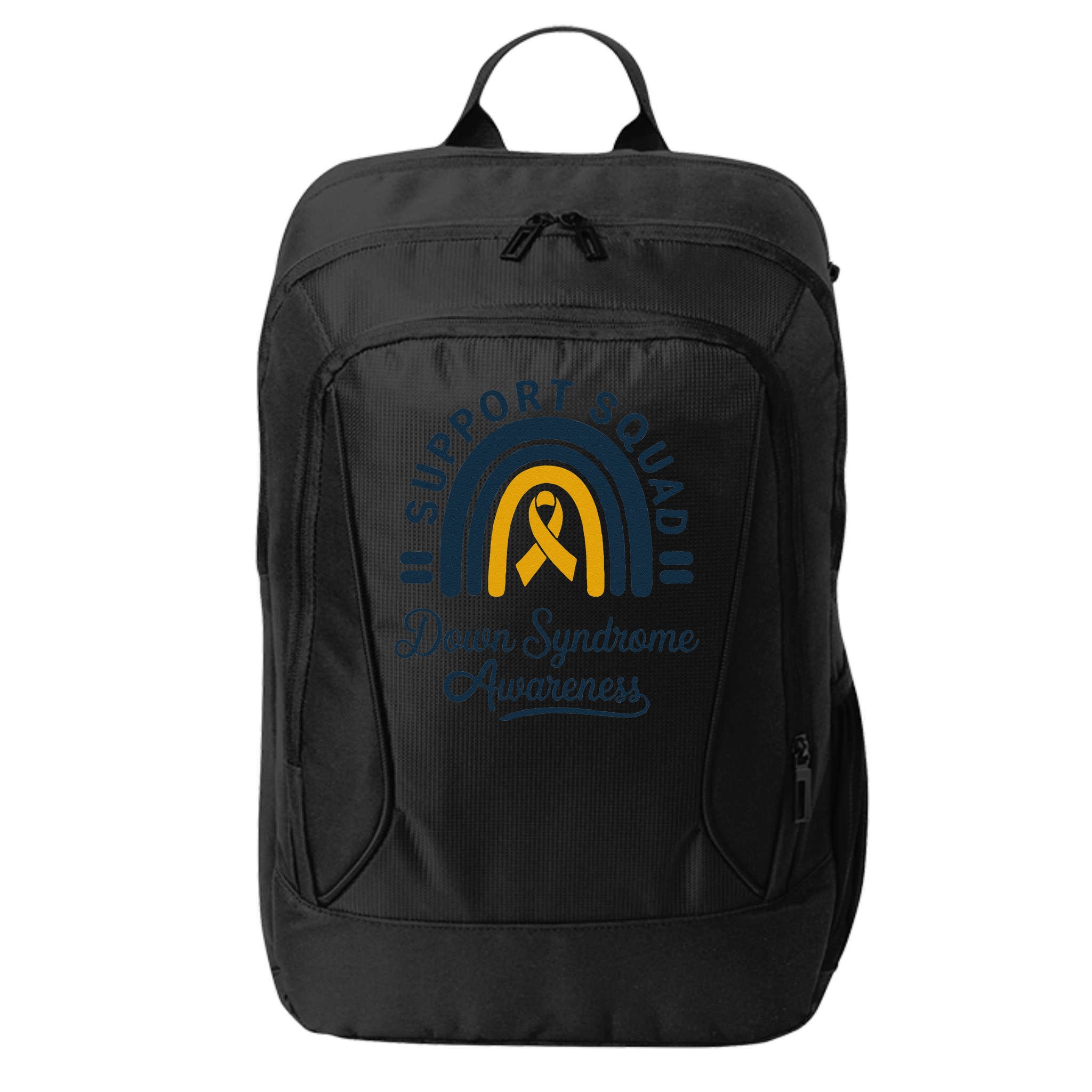 Support Squad Down Syndrome Awareness Yellow Ribbon Gift City Backpack