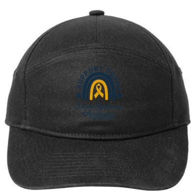 Support Squad Down Syndrome Awareness Yellow Ribbon Gift 7-Panel Snapback Hat