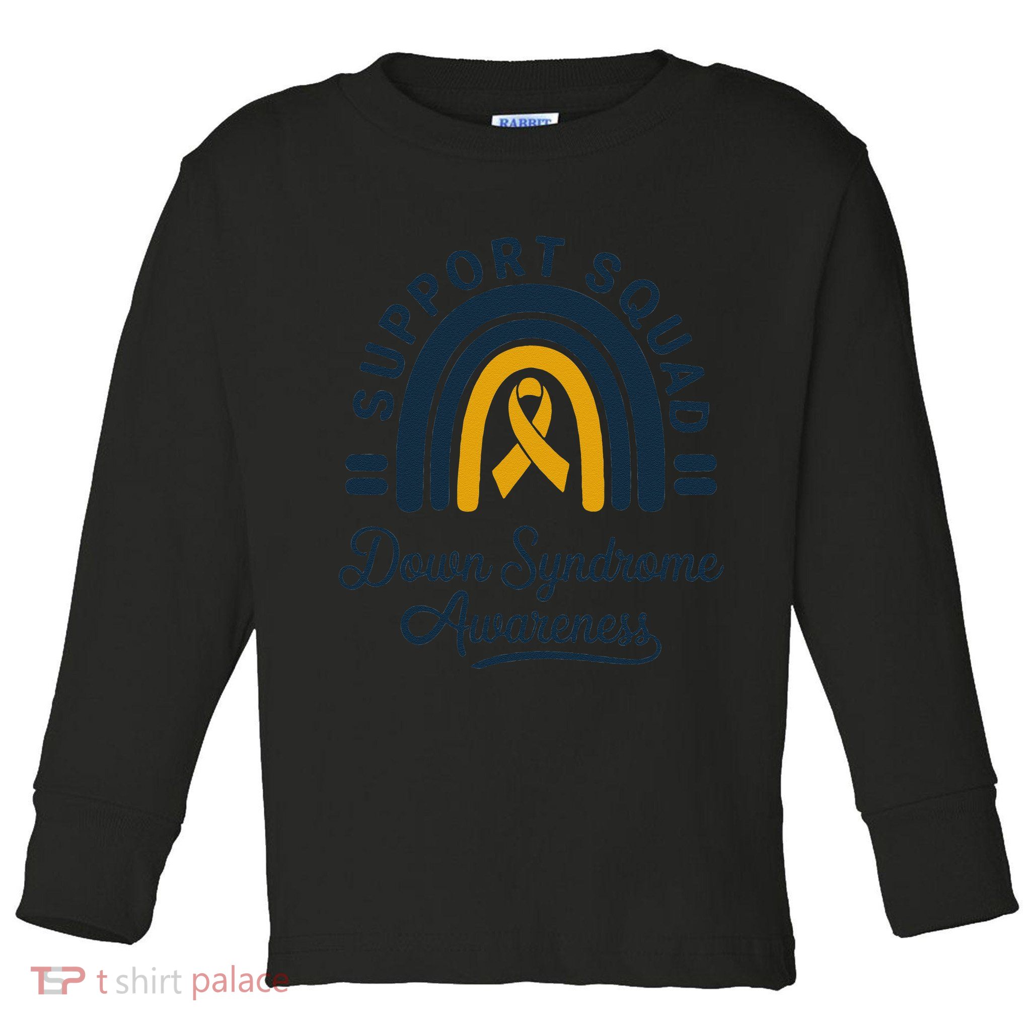 Support Squad Down Syndrome Awareness Yellow Ribbon Gift Toddler Long Sleeve Shirt