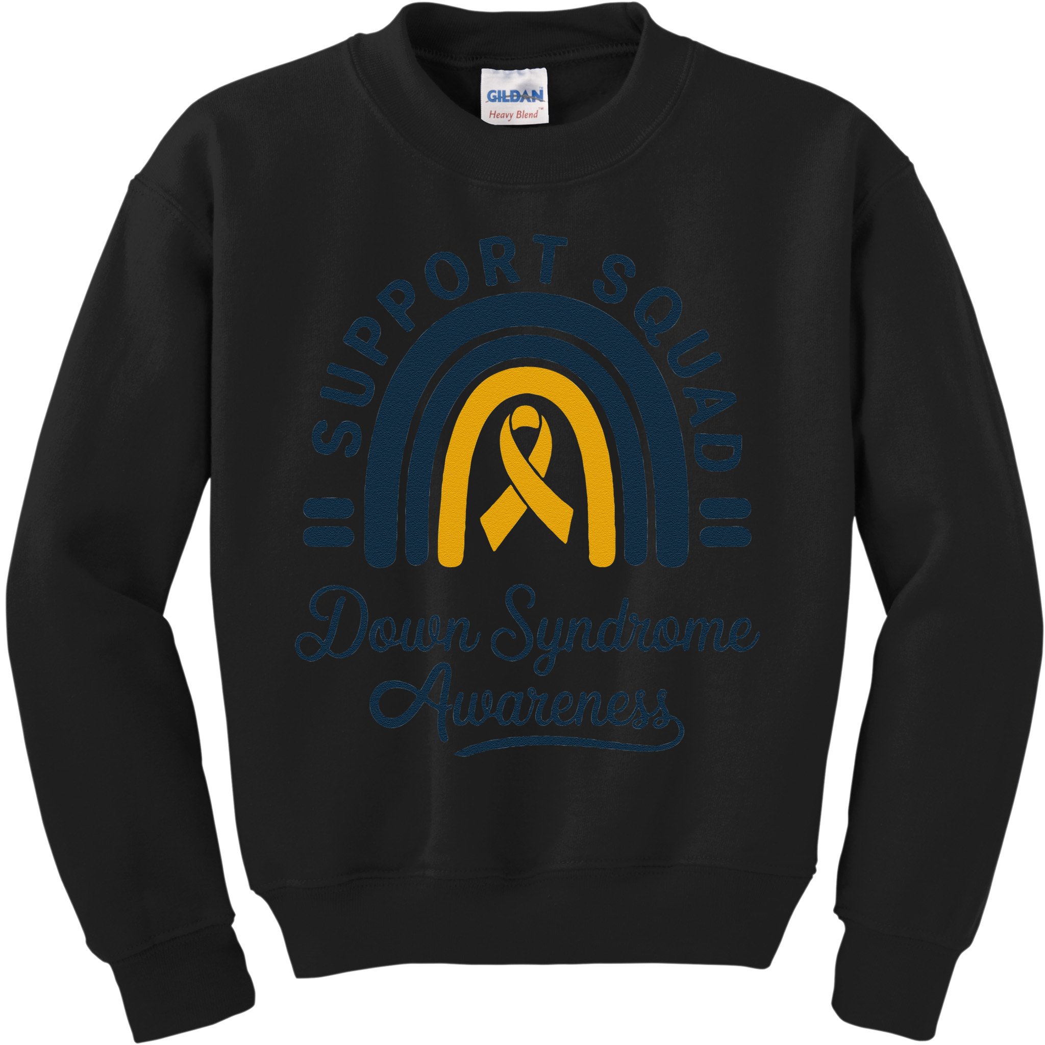 Support Squad Down Syndrome Awareness Yellow Ribbon Gift Kids Sweatshirt