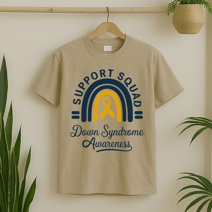 Support Squad Down Syndrome Awareness Yellow Ribbon Gift T-Shirt