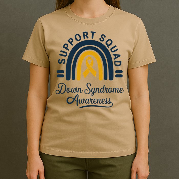 Support Squad Down Syndrome Awareness Yellow Ribbon Gift T-Shirt