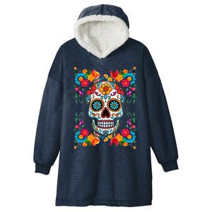 Sugar Skull Dia De Los Muertos La Catrina Day Of The Dead Hooded Wearable Blanket