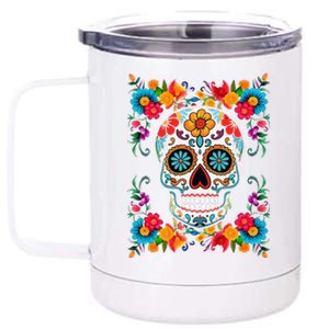 Sugar Skull Dia De Los Muertos La Catrina Day Of The Dead 12 oz Stainless Steel Tumbler Cup