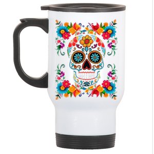 Sugar Skull Dia De Los Muertos La Catrina Day Of The Dead Stainless Steel Travel Mug