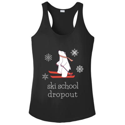 Ski School Dropout Skiing Polar Bear Funny Skier Gift Ladies PosiCharge Competitor Racerback Tank