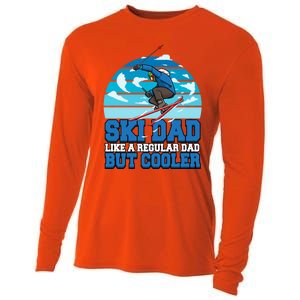 Skiing Ski Dad Like A Regular Dad But Cooler Father Winter Great Gift Cooling Performance Long Sleeve Crew