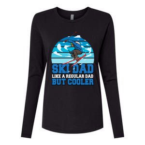 Skiing Ski Dad Like A Regular Dad But Cooler Father Winter Great Gift Womens Cotton Relaxed Long Sleeve T-Shirt