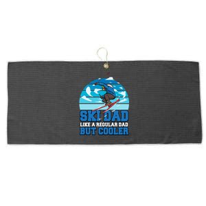 Skiing Ski Dad Like A Regular Dad But Cooler Father Winter Great Gift Large Microfiber Waffle Golf Towel