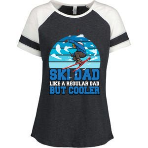 Skiing Ski Dad Like A Regular Dad But Cooler Father Winter Great Gift Enza Ladies Jersey Colorblock Tee