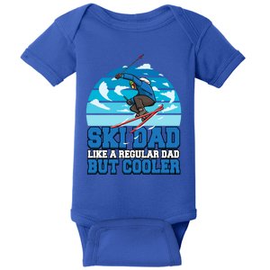 Skiing Ski Dad Like A Regular Dad But Cooler Father Winter Great Gift Baby Bodysuit