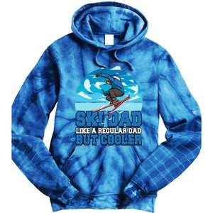 Skiing Ski Dad Like A Regular Dad But Cooler Father Winter Great Gift Tie Dye Hoodie