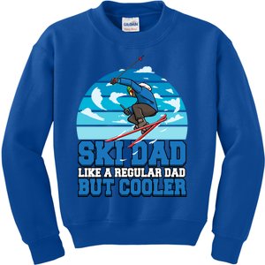 Skiing Ski Dad Like A Regular Dad But Cooler Father Winter Great Gift Kids Sweatshirt