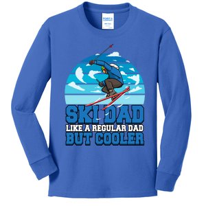 Skiing Ski Dad Like A Regular Dad But Cooler Father Winter Great Gift Kids Long Sleeve Shirt