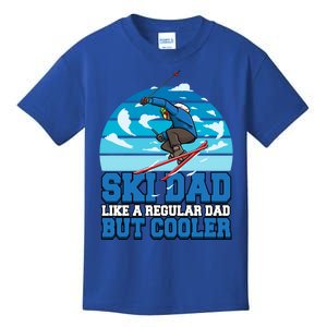 Skiing Ski Dad Like A Regular Dad But Cooler Father Winter Great Gift Kids T-Shirt