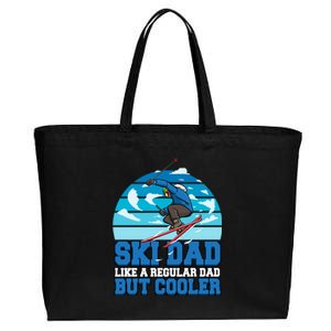 Skiing Ski Dad Like A Regular Dad But Cooler Father Winter Great Gift Cotton Canvas Jumbo Tote