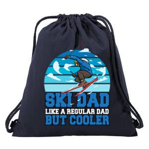 Skiing Ski Dad Like A Regular Dad But Cooler Father Winter Great Gift Drawstring Bag