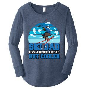 Skiing Ski Dad Like A Regular Dad But Cooler Father Winter Great Gift Women's Perfect Tri Tunic Long Sleeve Shirt