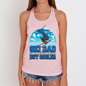 Skiing Ski Dad Like A Regular Dad But Cooler Father Winter Great Gift Women's Knotted Racerback Tank