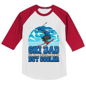 Skiing Ski Dad Like A Regular Dad But Cooler Father Winter Great Gift Kids Colorblock Raglan Jersey