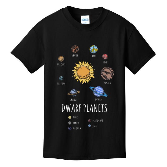 Solar System Dwarf Planets Outer Space Astronaut Kids T-Shirt