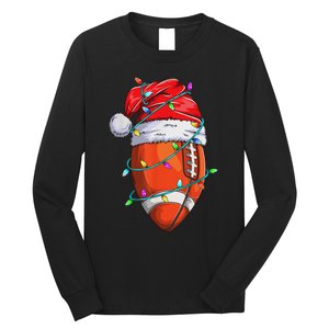 Santa Sports Design Christmas Football Player Long Sleeve Shirt