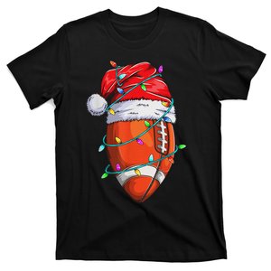 Santa Sports Design Christmas Football Player T-Shirt