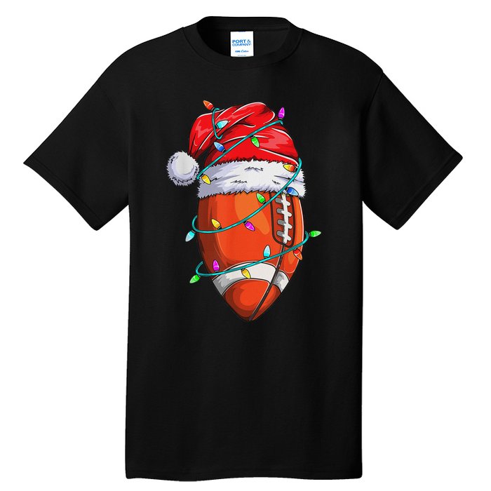 Santa Sports Design Christmas Football Player Tall T-Shirt