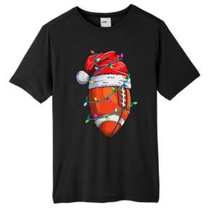 Santa Sports Design Christmas Football Player Tall Fusion ChromaSoft Performance T-Shirt