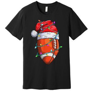 Santa Sports Design Christmas Football Player Premium T-Shirt