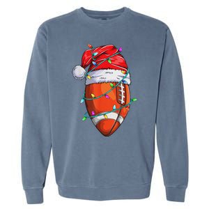 Santa Sports Design Christmas Football Player Garment-Dyed Sweatshirt