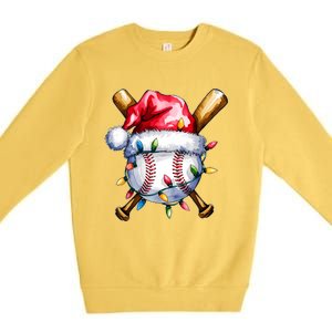 Santa Sports Design For Christmas Baseball Player Premium Crewneck Sweatshirt