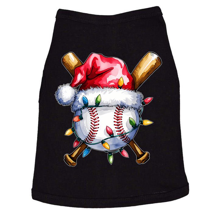 Santa Sports Design For Christmas Baseball Player Doggie Tank