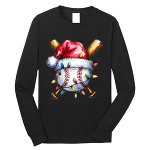 Santa Sports Design For Christmas Baseball Player Long Sleeve Shirt