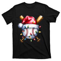 Santa Sports Design For Christmas Baseball Player T-Shirt